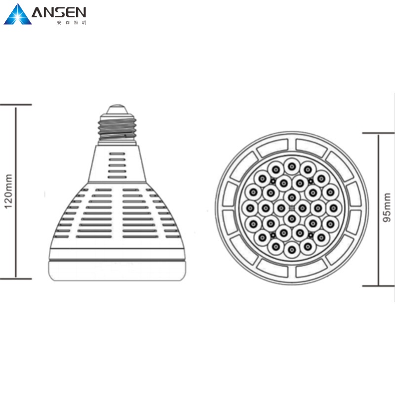 Ansen 40W PAR30 Spotlight LED Bulb OSRAM Chip E27 E26 Beam Angle 24